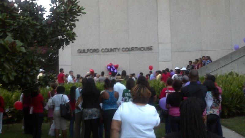 People at Guilford County Courthouse