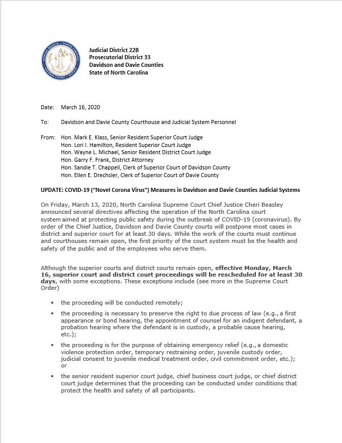 covid-19 memo